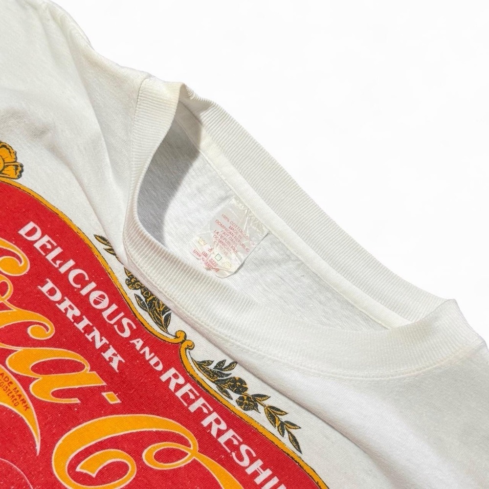 Vintage 90s Coca-Cola Antique Graphic Soda Pop Logo Merch T-shirt OSFA - Picture 4 of 8